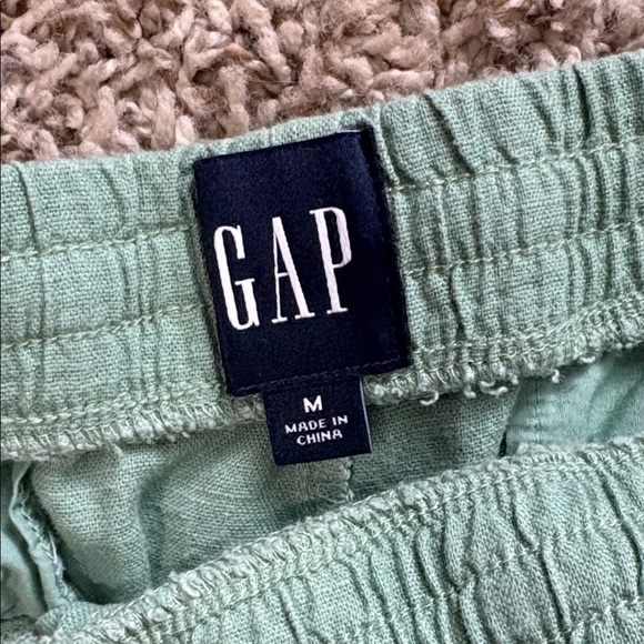GAP Sage Green Linen Trousers Size M - Picture 2 of 9
